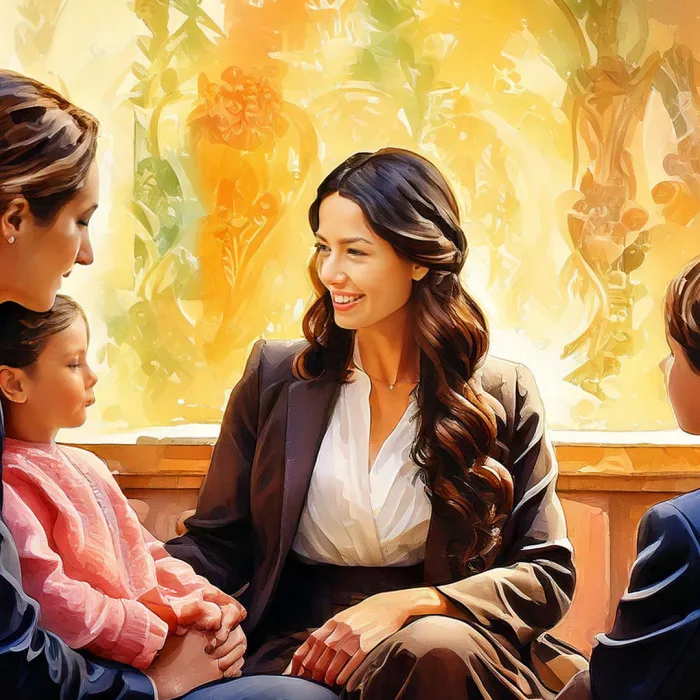Illustrazione pittorica per servizi legali di diritto di famiglia